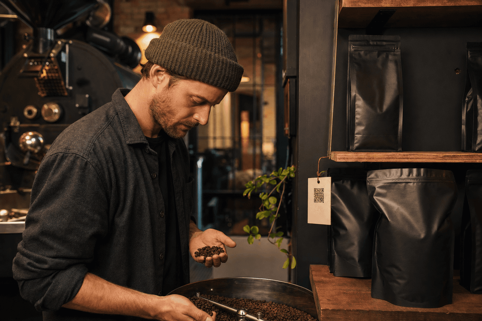 Product packaging LivingTag with QR tag