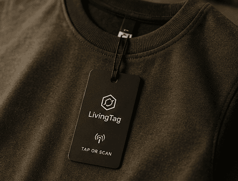 Smart clothing with a LivingTag connected to a real-world scan