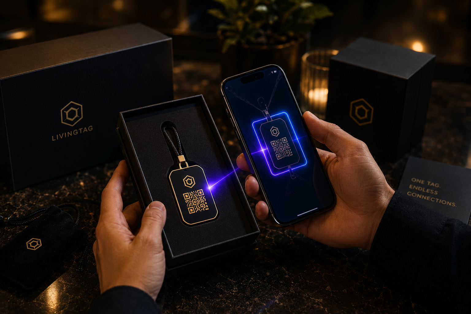 Product packaging with LivingTag for updates and stories